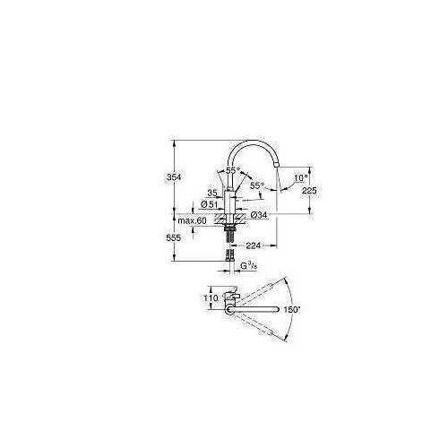 Grohe Eurosmart Cosmo 32843002 virtuvinis maišytuvas image 2