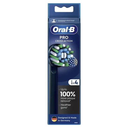 Oral-B EB50-4 Cross Action Pro dantų šepetėlio galvutė, Juoda, 4 vnt image 3