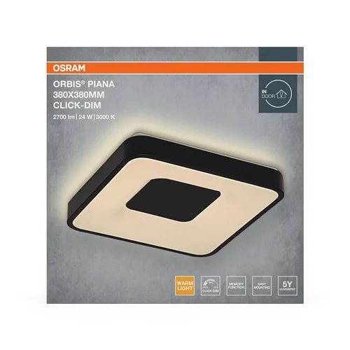Osram lubų šviestuvas LED, 24W, 3000K, Ø380, juodas image 3