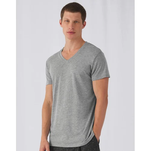 B&C TM057 vyriški marškinėliai su V formos kaklu 3XL Heather Navy image 2