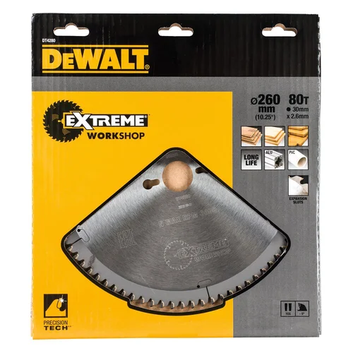 DeWalt pjovimo diskas medienai 260 mm x 30 mm 80T image 2