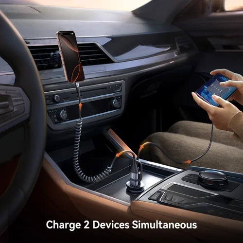 Joyroom JR-CCN16 automobilinis įkroviklis USB-A/USB-C 15W juodas image 3