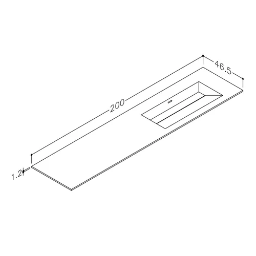 Praustuvas Kame Corian CN2014618-R-BS, 200 cm, Balta matinė image 3
