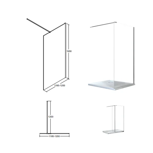 Besco Aveo AV-120-195-C Dušo sienelė, 120 cm x 195 cm image 3