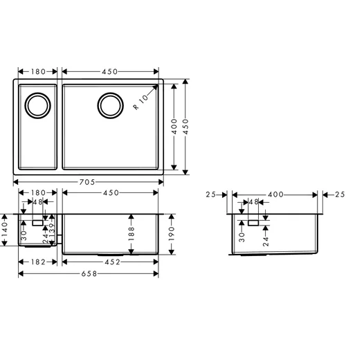 Hansgrohe S71 S719-U655, 43429800 Montuojama po stalviršiu plautuvė image 2