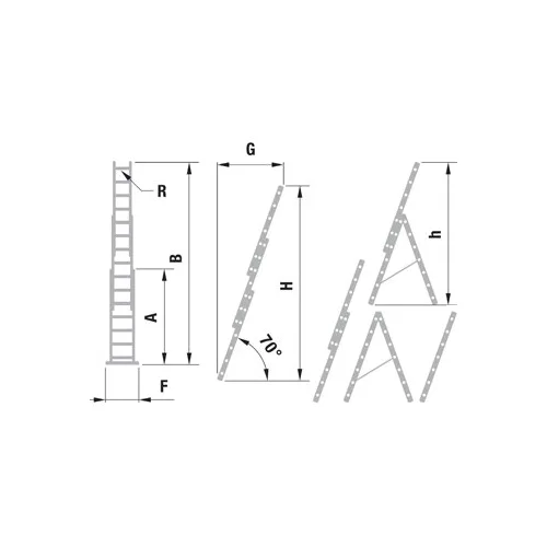 EUROSTYL aliuminės kopėčios 3 dalių 3x10 286-625cm image 2