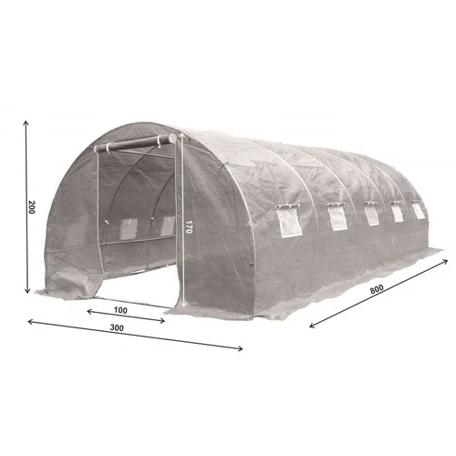 Šiltnamis su armuota plėvele, 24 m2, 3x8 m, pilkas image 2