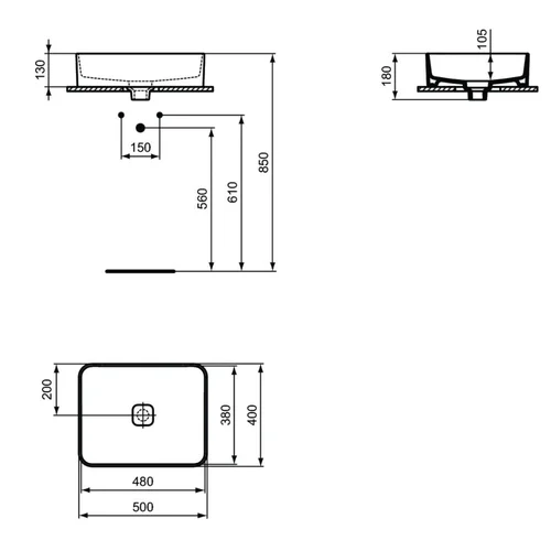 Ideal Standard Strada II Vessel 50 cm Praustuvas T296701 image 3