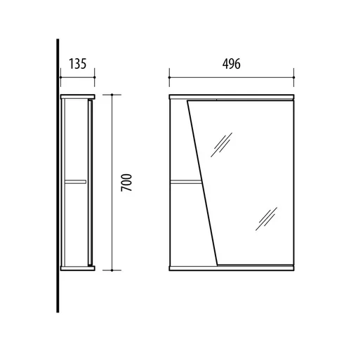 Riva SV49 vonios spintelė su veidrodžiu image 2