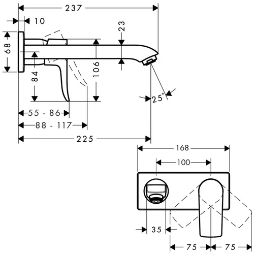 Hansgrohe Metris 31086000 Chromo potinkinis praustuvo maišytuvas image 2