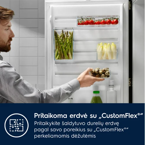 Electrolux TwinTech E6MNCE19S įmontuojamas šaldytuvas image 2