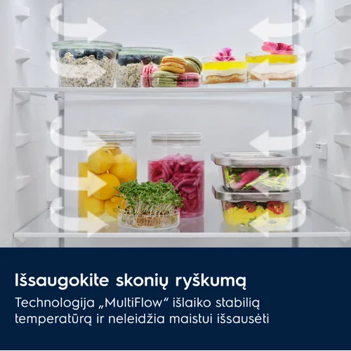 Electrolux TwinTech E6MNCE19S įmontuojamas šaldytuvas image 3