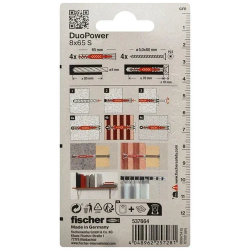 FISCHER DuoPower 8x65 mm dvikomponentiniai kaiščiai 4 vnt. image 3