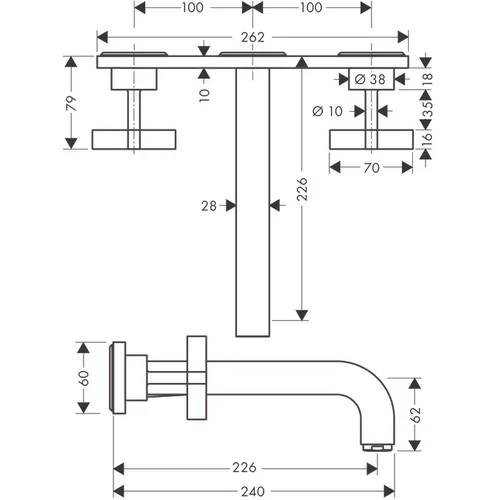 Hansgrohe AXOR Citterio 39144000 potinkinis praustuvo maišytuvas Chromo image 2