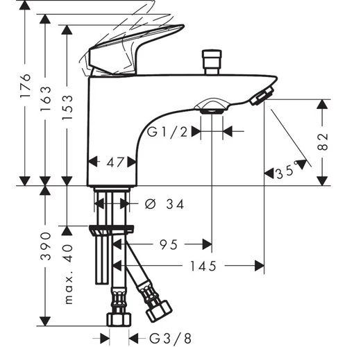 Hansgrohe Logis 71315000 Chromas vonios ir dušo maišytuvas image 2