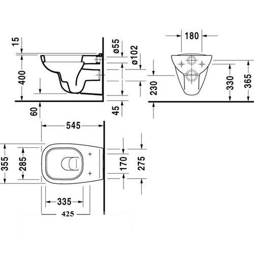 DURAVIT D-Code 45350900A1 Pakabinamas klozetas SoftClose image 3