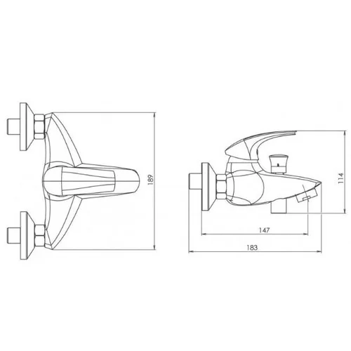 Metalia 57 57020/1.1 vonios maišytuvas, Balta/Chrominė image 2