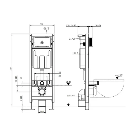 Mexen Fenix Air W 6A105 potinkinis WC rėmas image 2