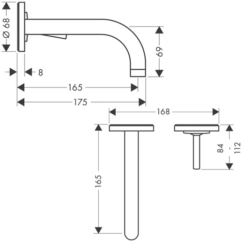 Hansgrohe AXOR Uno 38113000 Potinkinis praustuvo maišytuvas image 2