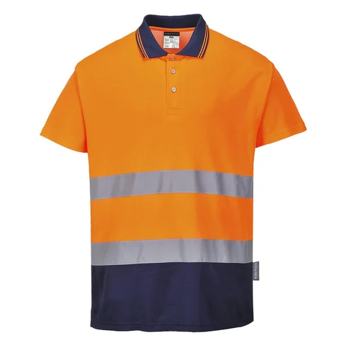 Portwest S174 Dvispalviai polo marškinėliai, S, Oranžinė/Mėlyna image 2