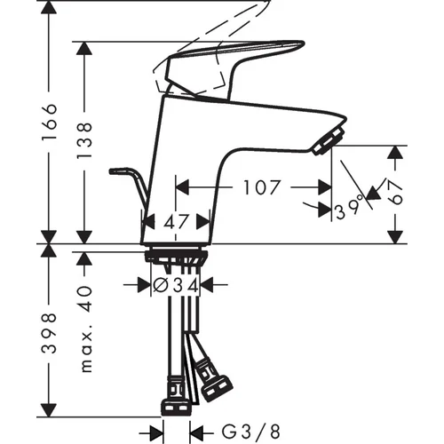 Hansgrohe Logis 71170000 Chromo praustuvo maišytuvas image 2