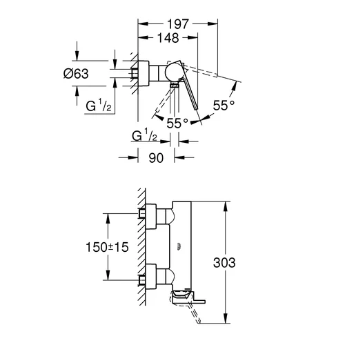 Grohe Plus 33577003 Chromas Dušo maišytuvas image 2