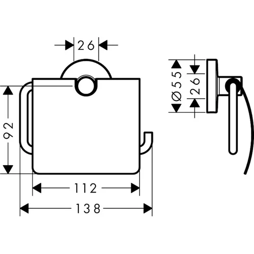 Hansgrohe Logis Universal 41723000 tualetinio popieriaus laikiklis image 2