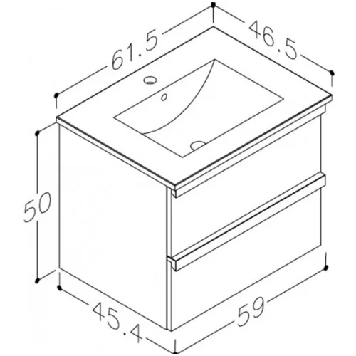 Raguvos Baldai PURE Apatinė spintelė su praustuvu, 61 cm image 2