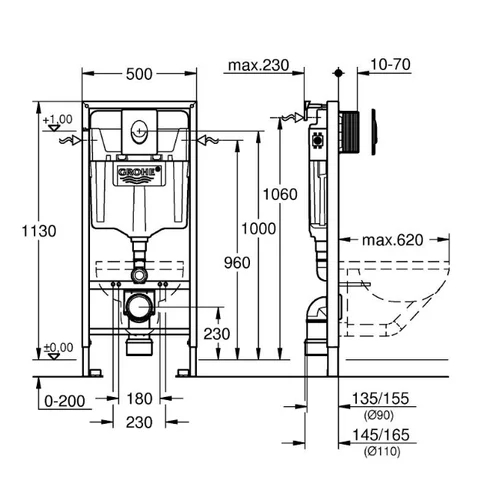 Grohe 3 in 1 potinkinis klozeto rėmo komplektas image 3