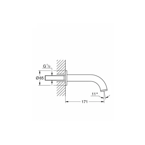 Grohe ATRIO 13139AL3 potinkinis vonios snapas, 171 mm iškyša image 2