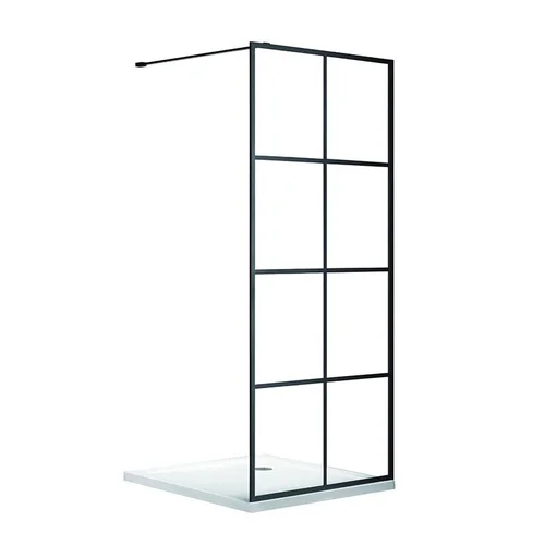 Dušo sienelė DYNAMIC WAY Tetragon 90x190 cm Juoda spalva image 1