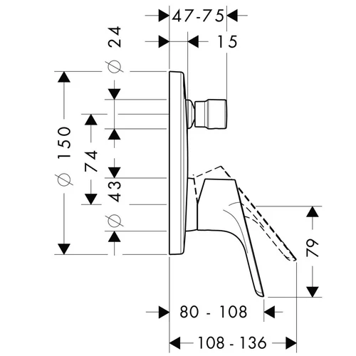Hansgrohe Focus 31946000 Potinkinis vonios maišytuvas Chromo image 2