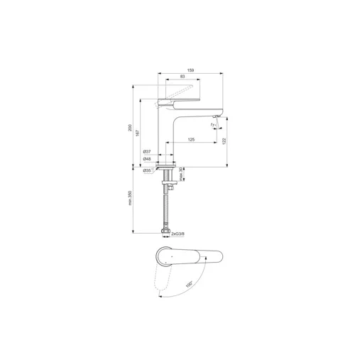 Ideal Standard Cerafine O Nuovo BD770AA praustuvo maišytuvas image 3