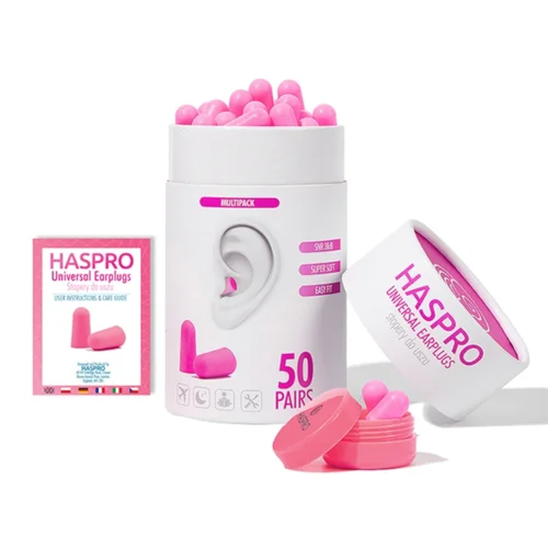 HASPRO TUBE50 PINK ausų kištukai, 50 porų image 1