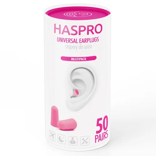 HASPRO TUBE50 PINK ausų kištukai, 50 porų image 2