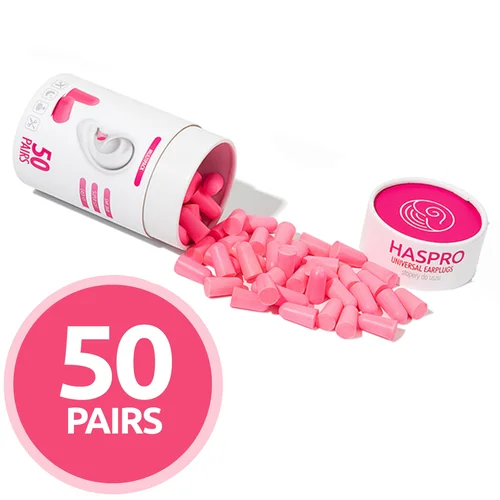 HASPRO TUBE50 PINK ausų kištukai, 50 porų image 3