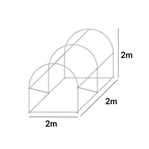 Šiltnamis su armuota plėvele, 4 m2, 2x2 m, pilkas image 2