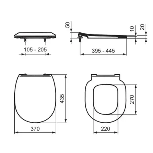 Ideal Standard Connect Space E772401 klozeto dangtis su minkštu uždarymu image 3