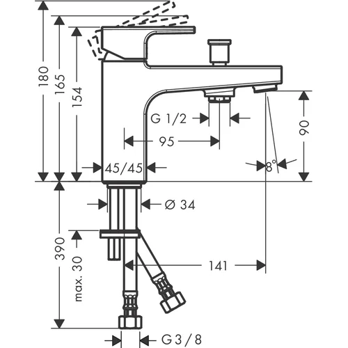 Hansgrohe Vernis Shape 71464000 Chromas vonios/dušo maišytuvas image 2