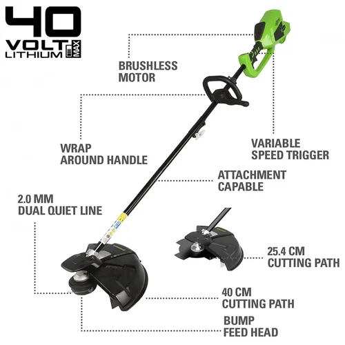 Greenworks GD40BCK4 Styginė žoliapjovė ir krūmapjovė 40V su 4Ah image 3