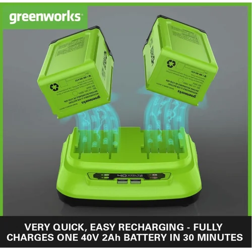 Greenworks G40X2UC8 dviejų vietų įkroviklis 40V image 3
