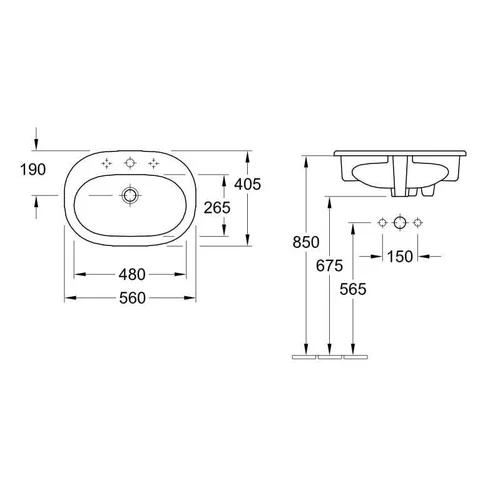 Villeroy & Boch O. NOVO 41615601, 560×405 mm image 2