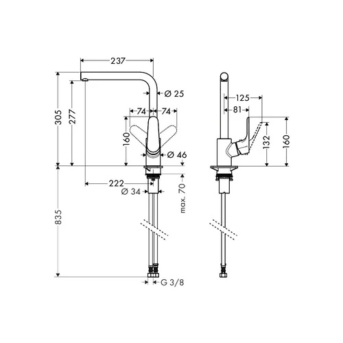 Hansgrohe Focus 280 Chromo 31817000 image 2