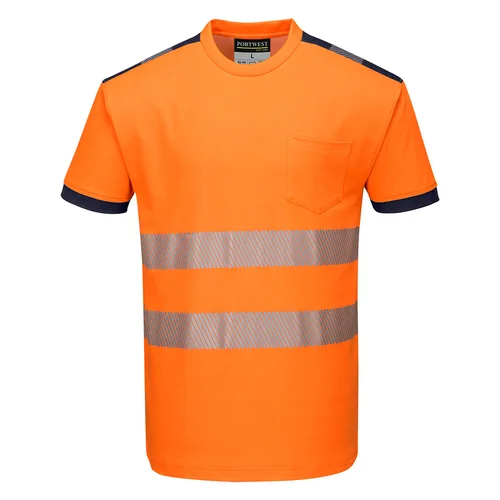 Portwest T181 Marškinėliai – S, Orange/Navy image 2