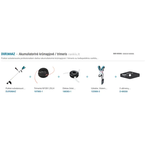 Makita DUR369AZ akumuliatorinė krūmapjovė, 2x18V image 2