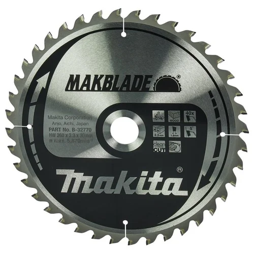 Makita B-32770 pjovimo diskas, 260x30 mm, 40 dantų image 1