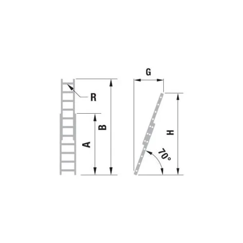 FORTE Kopėčios aliuminės, 2 dalių, ištraukiamos, 2x20 pakopų, 581–1062 cm image 2