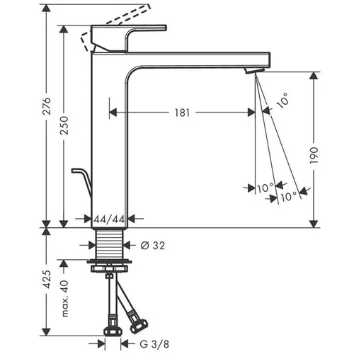 Hansgrohe Vernis Shape 71562000 Chromo Praustuvo maišytuvas image 3