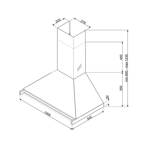 SMEG KD100HNE Kamino tipo sieninis 100 cm Juoda image 3
