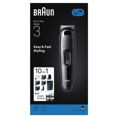 Braun 3 AIO3560 plaukų ir barzdos kirpimo mašinėlė image 3